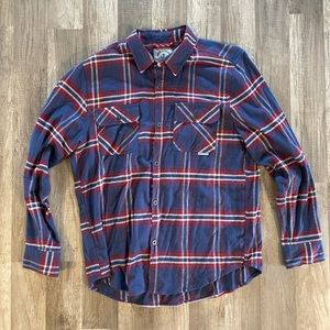 Men's Iron & Resin Flannel Button Up Shirt With Elbow Patches - Size XL